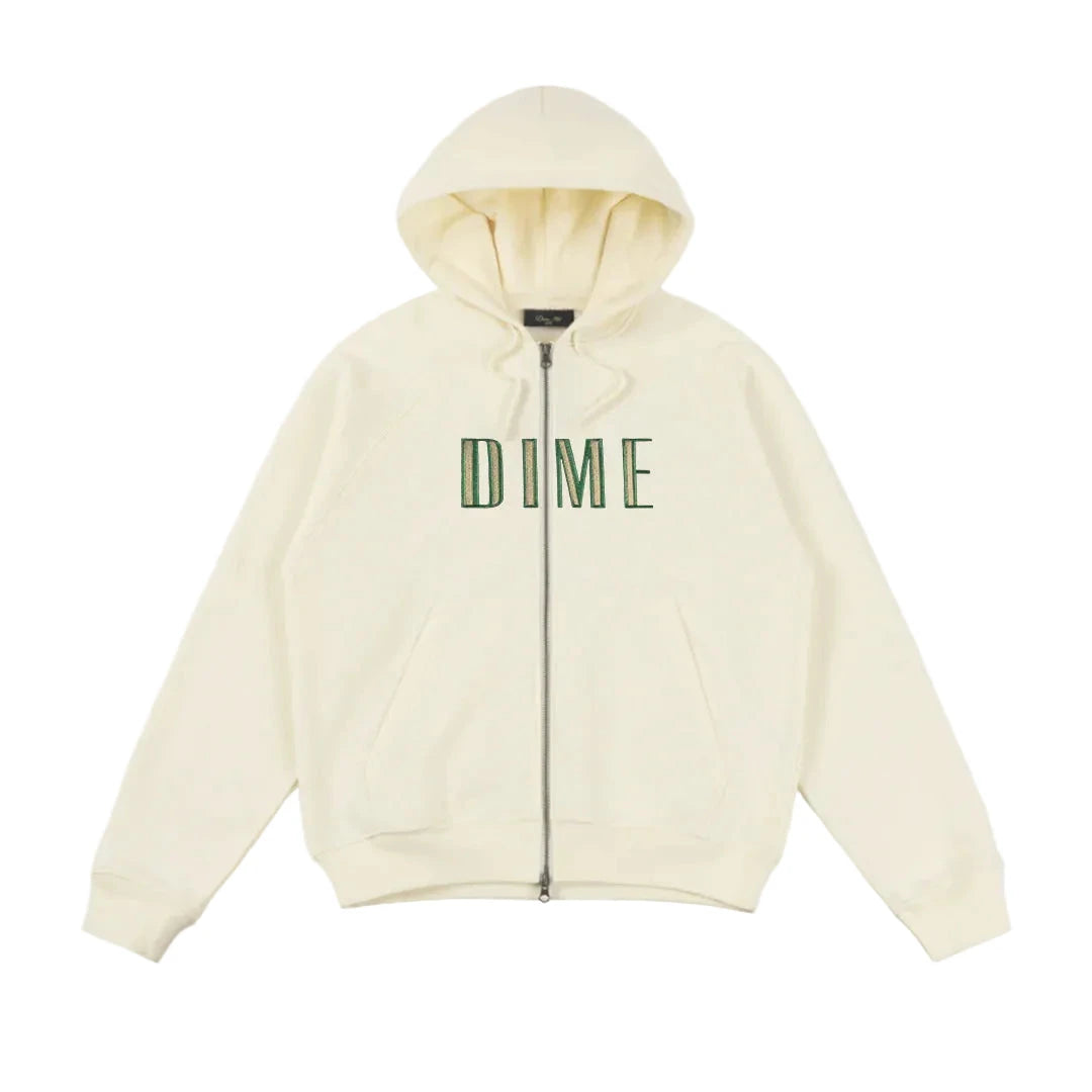 DIME Block Zip Hoodie Antique White Men's Zip Hoodies Dime MTL 