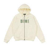 DIME Block Zip Hoodie Antique White Men's Zip Hoodies Dime MTL 