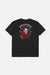 BRIXTON Reaper Tailored T-Shirt Black Men's Short Sleeve T-Shirts Brixton 