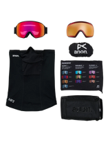 ANON M4 Toric Black - Perceive Sunny Red + Perceive Cloudy Burst + MFI Face Mask Snow Goggle Snow Goggles Anon 