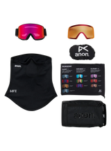 ANON M6S Black - Perceive Sunny Red + Perceive Cloudy Burst + MFI Face Mask Snow Goggle Snow Goggles Anon 