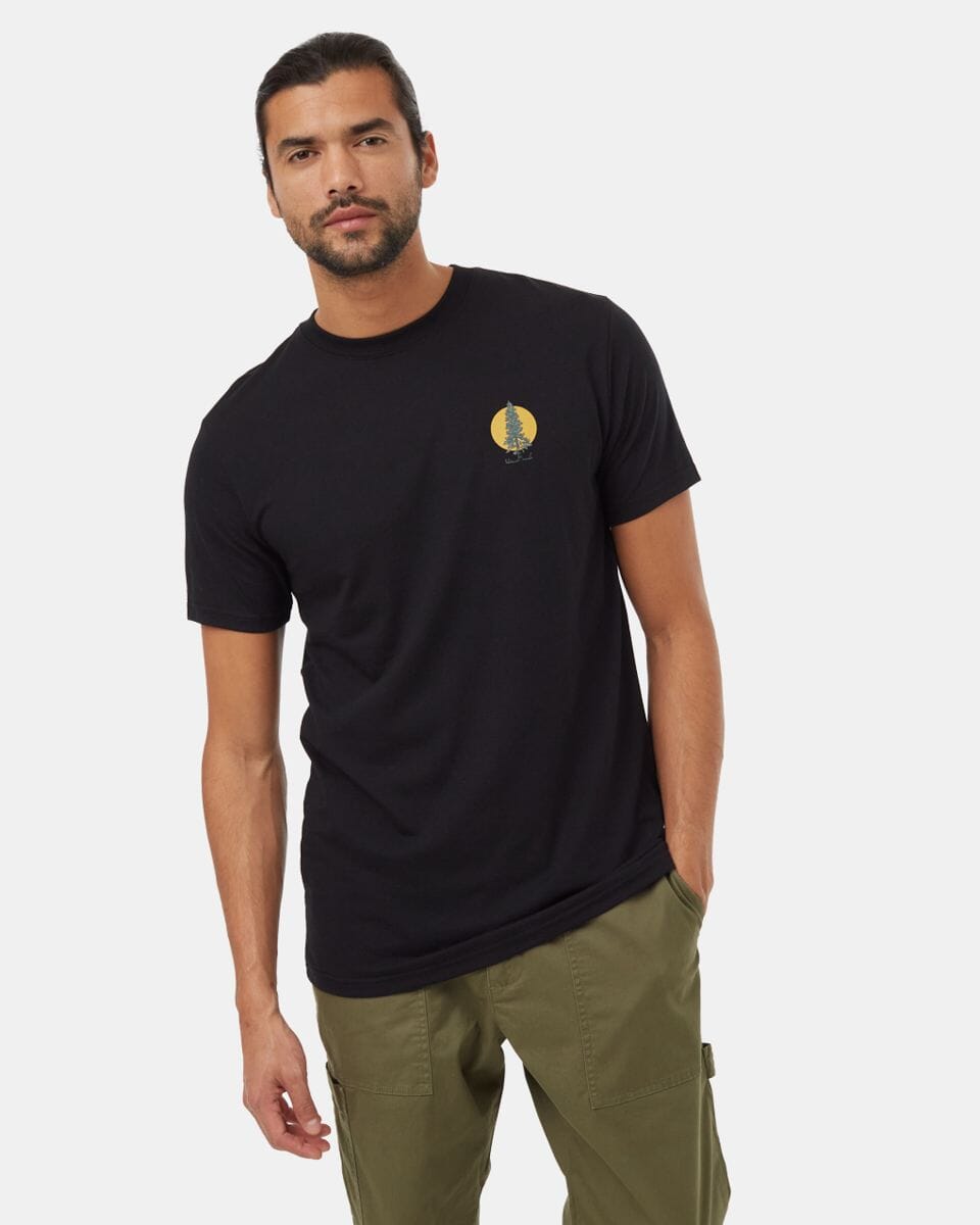 TENTREE Douglas Fir T-Shirt Meteorite Black/Harvest Gold Men's Short Sleeve T-Shirts Tentree 