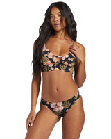 BILLABONG Women's Hooked on Tropics Lowrider Bikini Bottom Black Pebble Women's Bikini Bottoms Billabong 