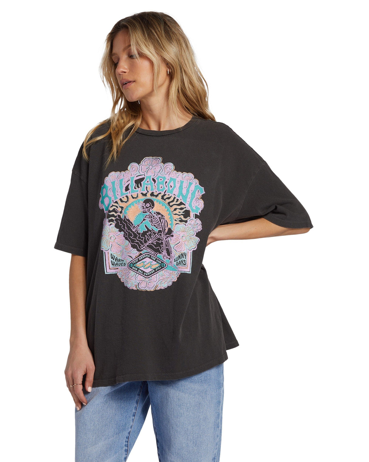 BILLABONG Women's Warm Waves T-Shirt Off Black Women's T-Shirts Billabong 