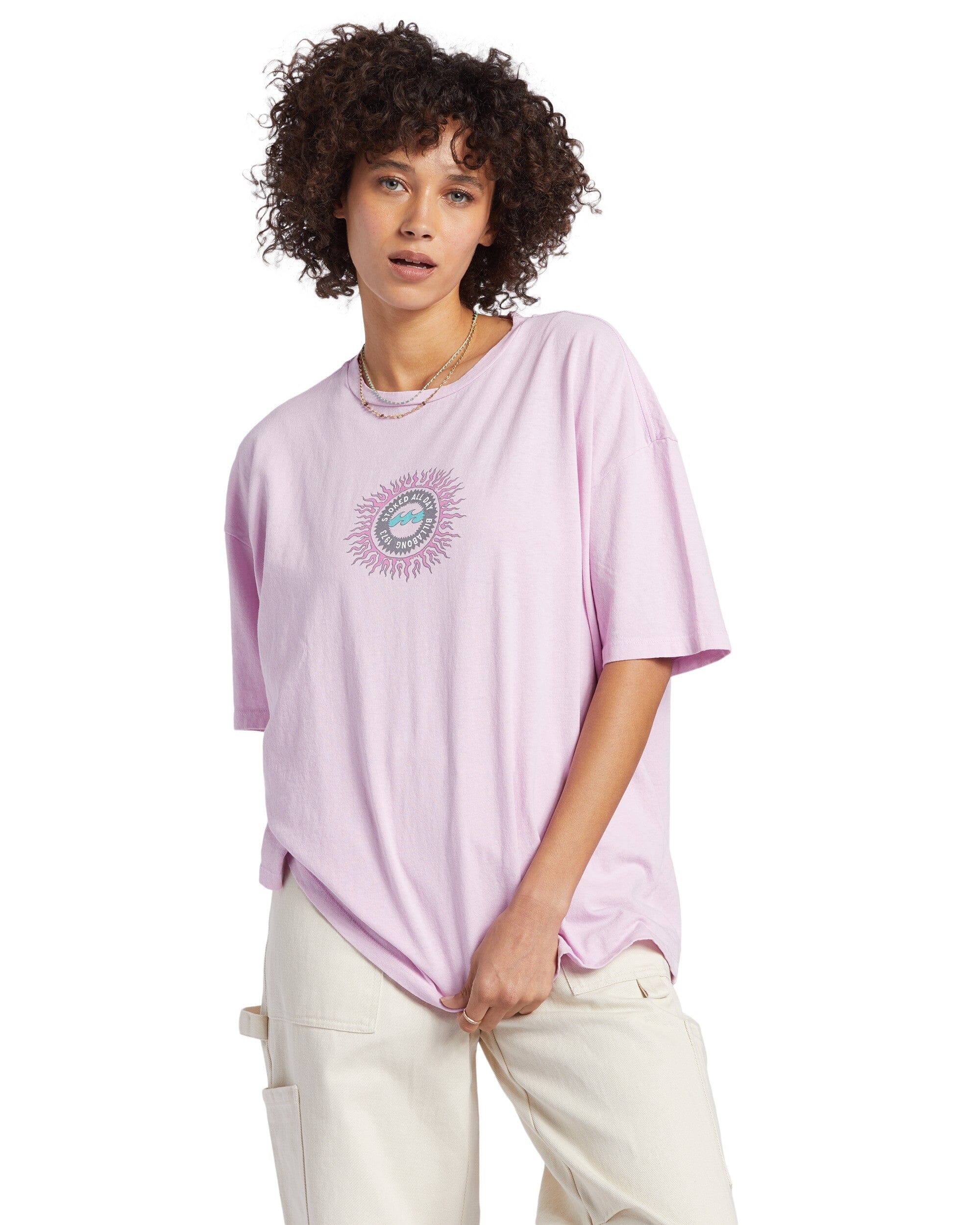 BILLABONG Women's Stoked All Day T-Shirt Lilac Smoke Women's T-Shirts Billabong 