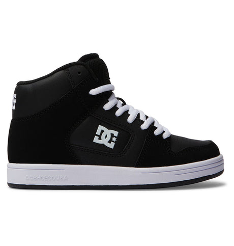 DC Youth Manteca 4 Hi Shoes Black/Black/White Youth and Toddler Skate Shoes DC 