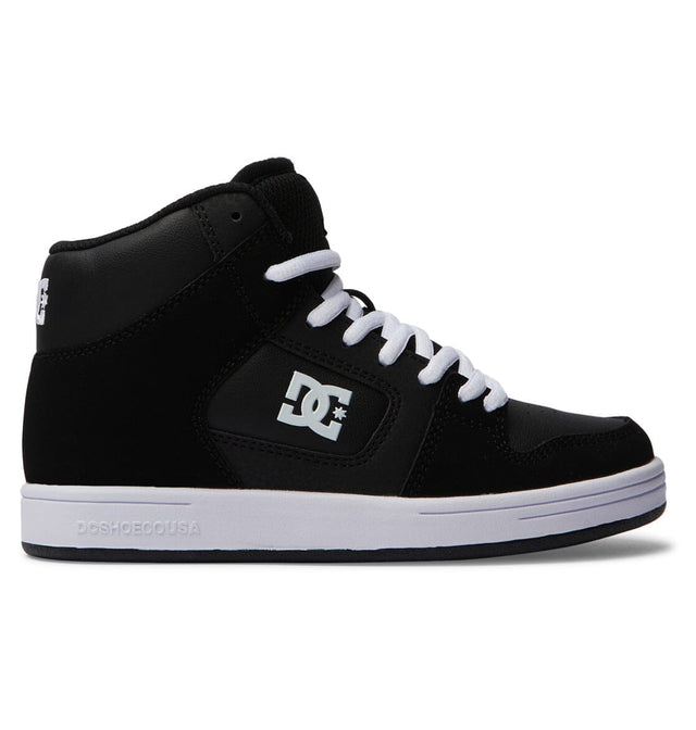 DC Youth Manteca 4 Hi Shoes Black/Black/White Youth and Toddler Skate Shoes DC 
