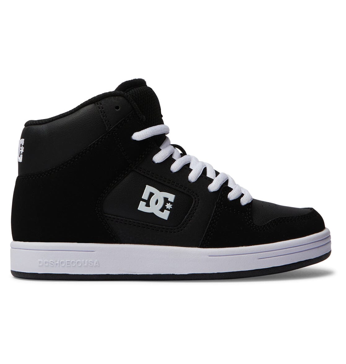 DC Youth Manteca 4 Hi Shoes Black/Black/White Youth and Toddler Skate Shoes DC 