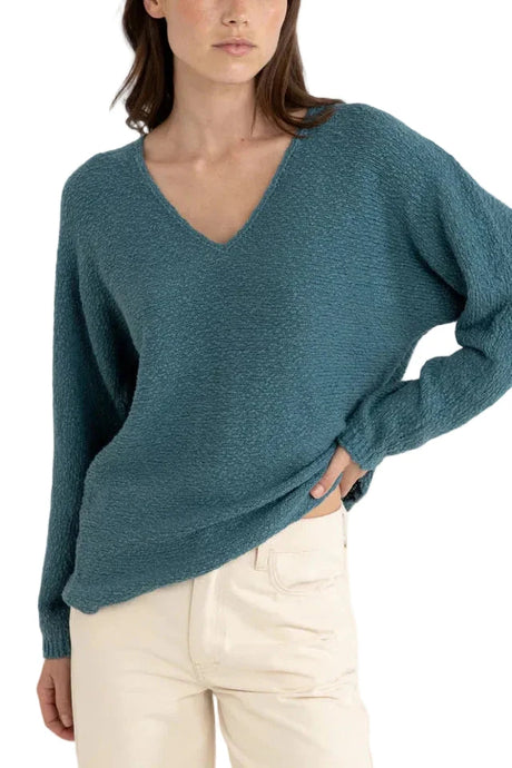 RHYTHM Women's Adele Oversized Long Sleeve Knit Teal Women's Sweaters Rhythm 