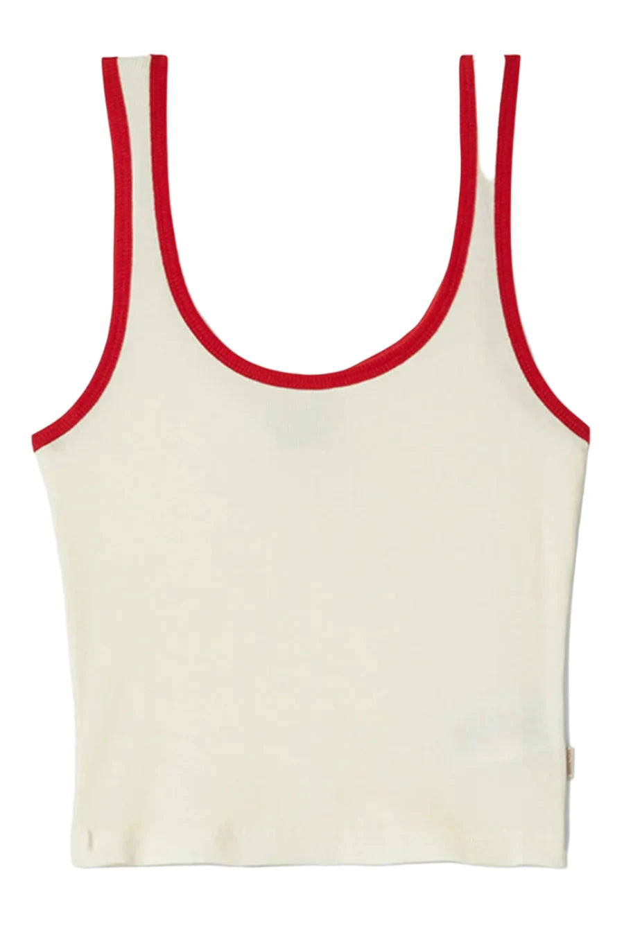 BRIXTON Women's Ringer Organic A-Tank Off White/Crimson Women's Tank Tops and Halter Tops Brixton 