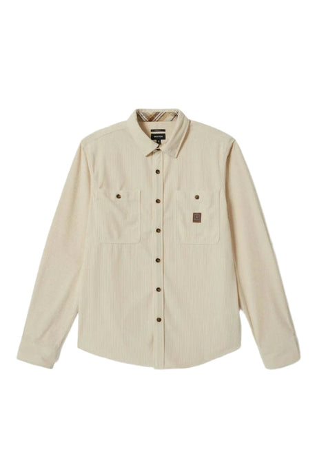 BRIXTON The Field Corduroy Overshirt Whitecap Men's Long Sleeve Button Up Shirts Brixton 