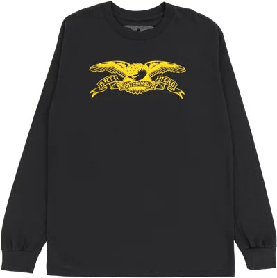ANTIHERO Basic Eagle Long Sleeve T-Shirt Black/Gold Men's Long Sleeve T-Shirts Antihero 
