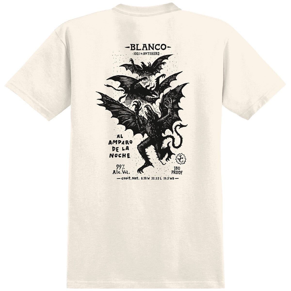 ANTI HERO Carnales Blanco T-Shirt Cream/Black Print Men's Short Sleeve T-Shirts Antihero 