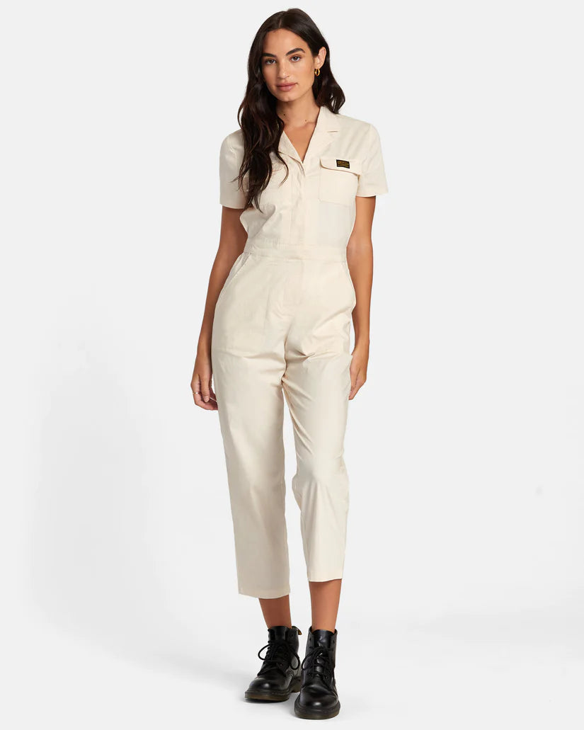 RVCA Women's Recession Jumpsuit Latte Women's Rompers & Jumpsuits RVCA 
