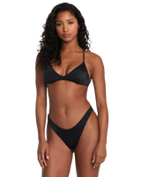 RVCA Women's Solid Triangle Cross Back Bikini Top Black Women's Bikini Tops RVCA 