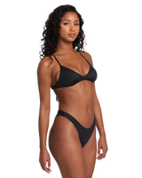 RVCA Women's Solid Triangle Cross Back Bikini Top Black Women's Bikini Tops RVCA 