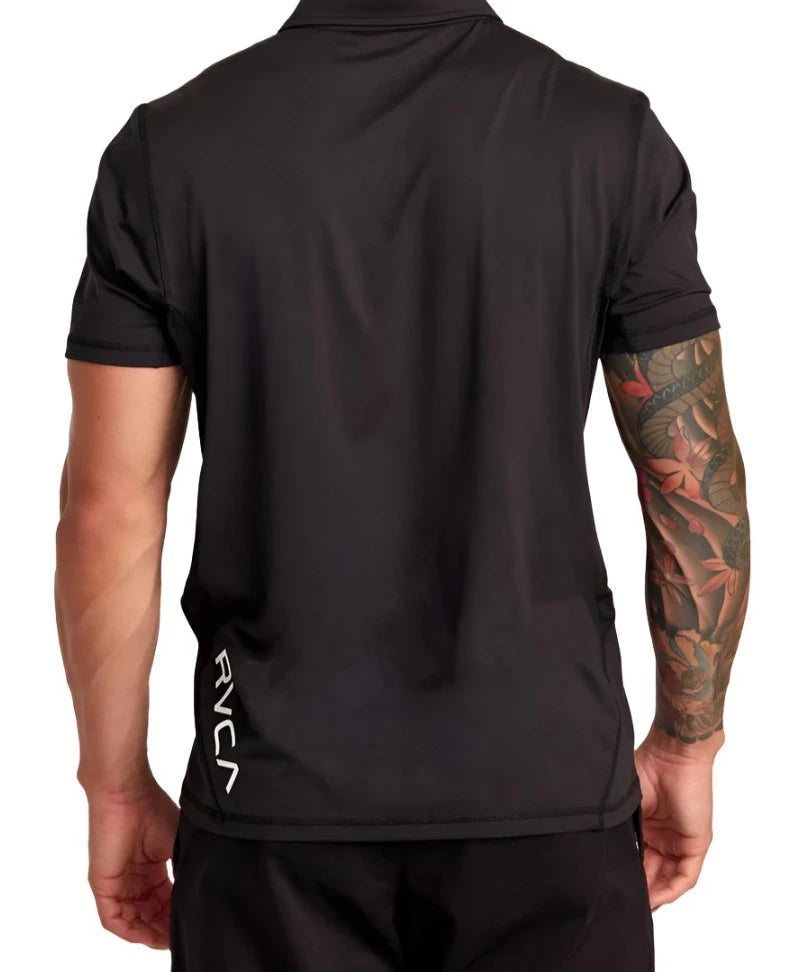 RVCA Sport Vent Polo Black Men's Short Sleeve Button Up Shirts RVCA 