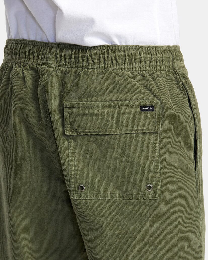 RVCA Escape Elastic Waist Corduroy Shorts 17" Surplus Men's Walkshorts RVCA 