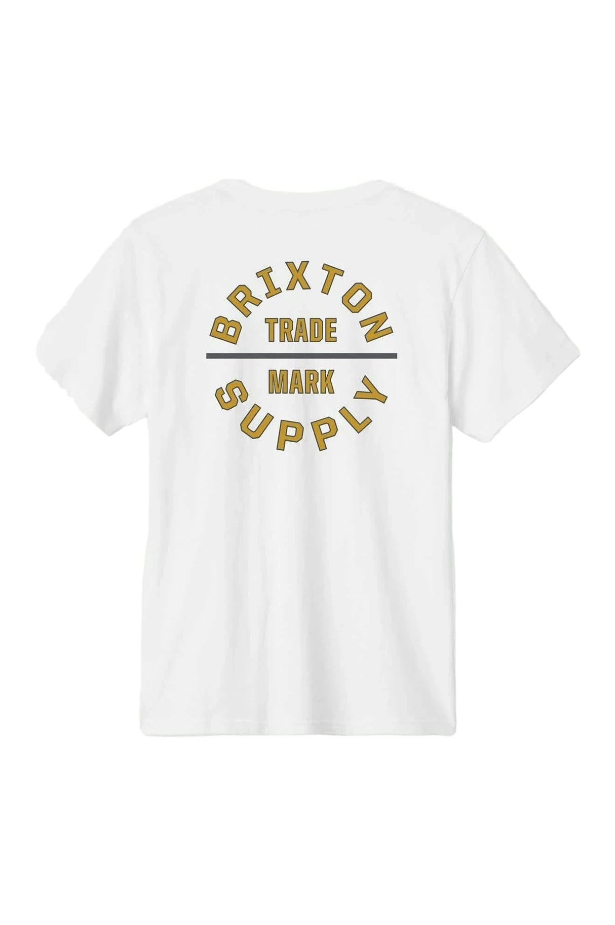 BRIXTON Oath V T-Shirt White/Mustard/Charcoal Men's Short Sleeve T-Shirts Brixton 