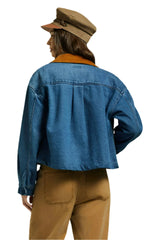 BRIXTON Women's Utopia Overshirt Jacket Washed Denim Women's Street Jackets Brixton 