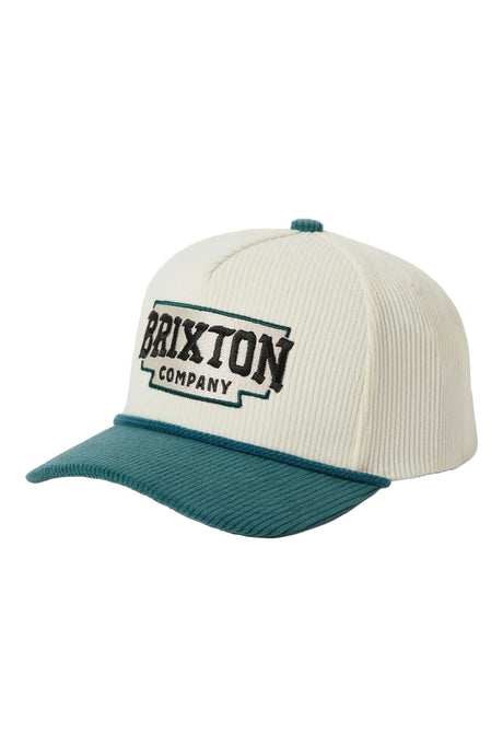 BRIXTON Pierson Netplus Snapback Hat Night Sage/Off White Corduroy Men's Hats Brixton 