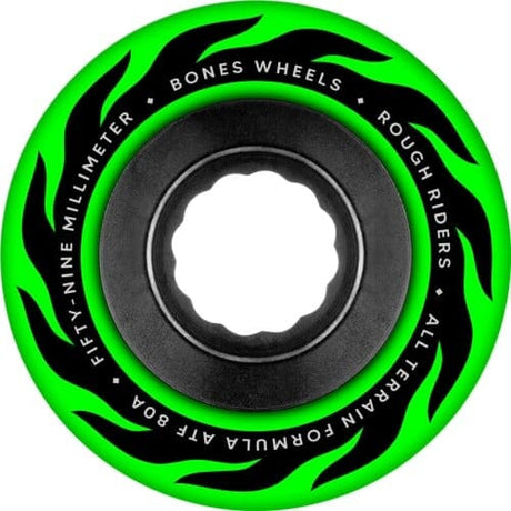 BONES ATF Rough Rider Eternal Flame Green 59mm 80A Skateboard Wheels Skateboard Wheels Bones 
