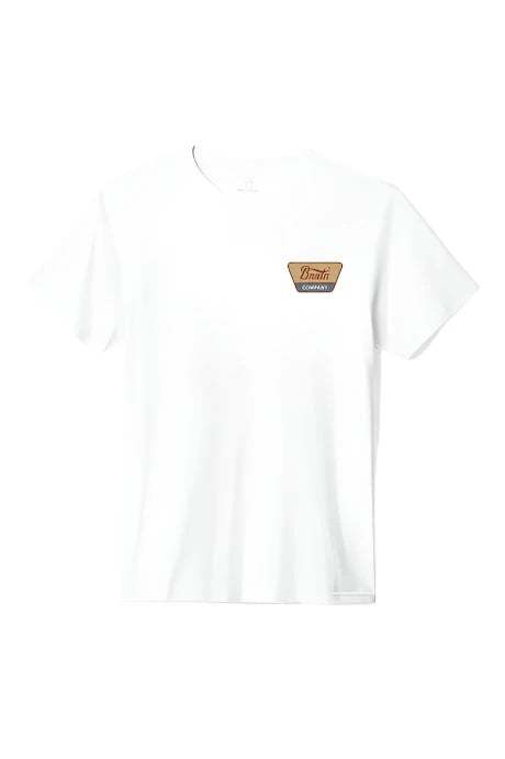 BRIXTON Linwood Standard T-Shirt White/Red Ochre/Curry Yellow Men's Short Sleeve T-Shirts Brixton 