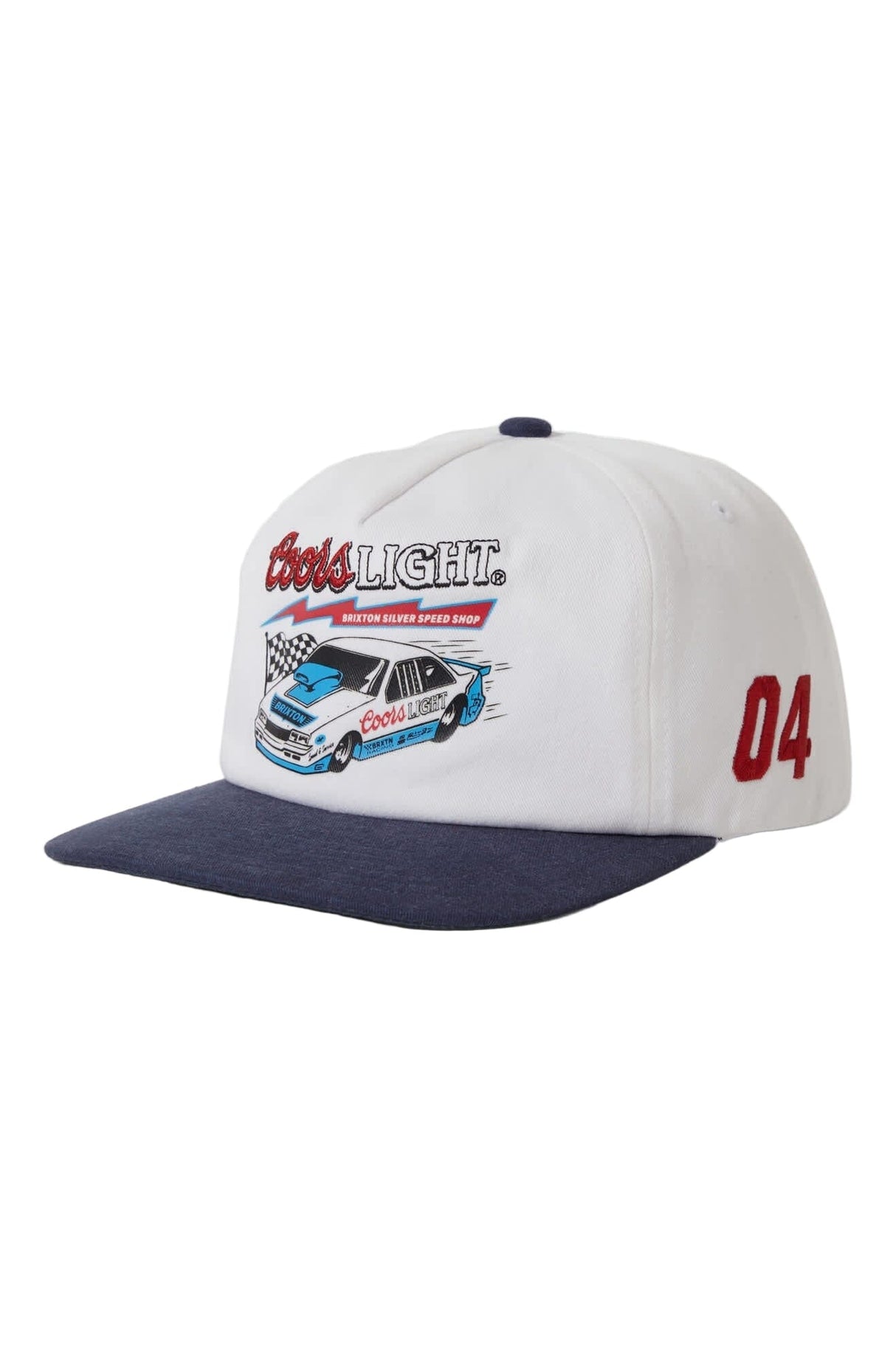 BRIXTON Coors Light Blower Snapback Hat White/Coors Navy Men's Hats Brixton 