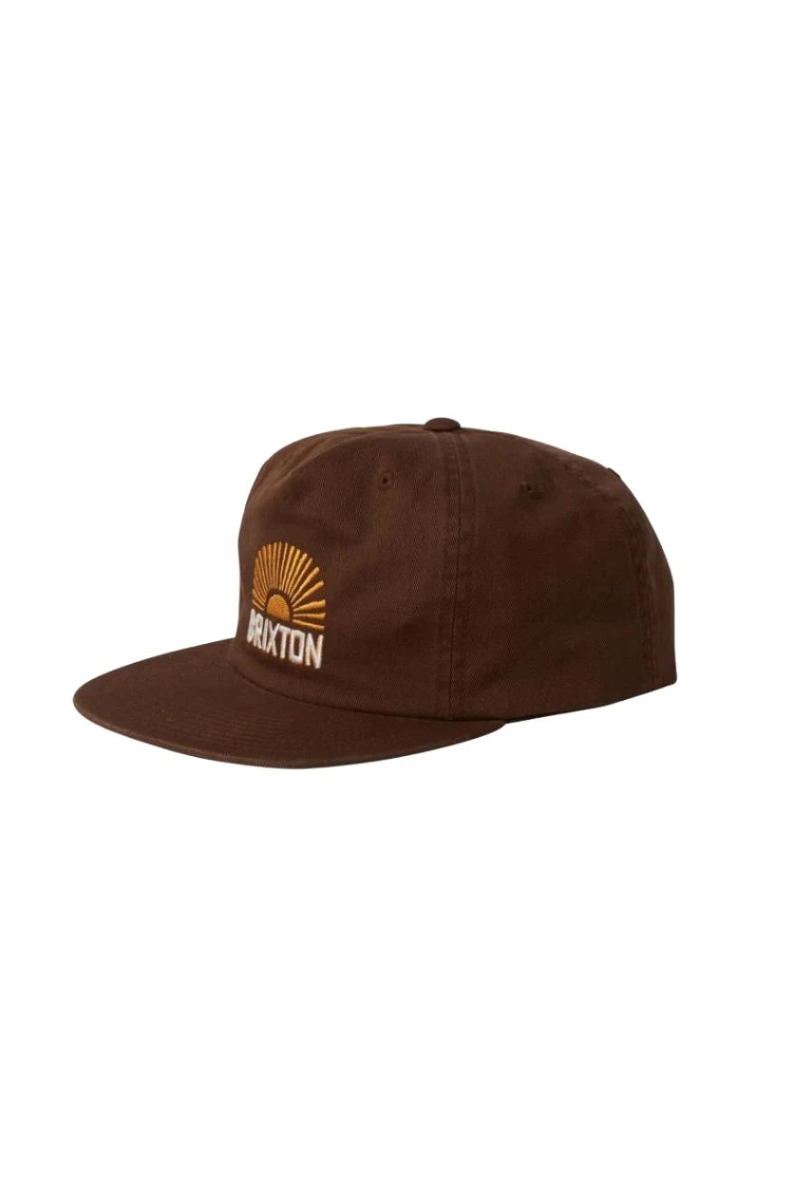BRIXTON Sol HP Snapback Hat Brown Sol Wash Men's Hats Brixton 