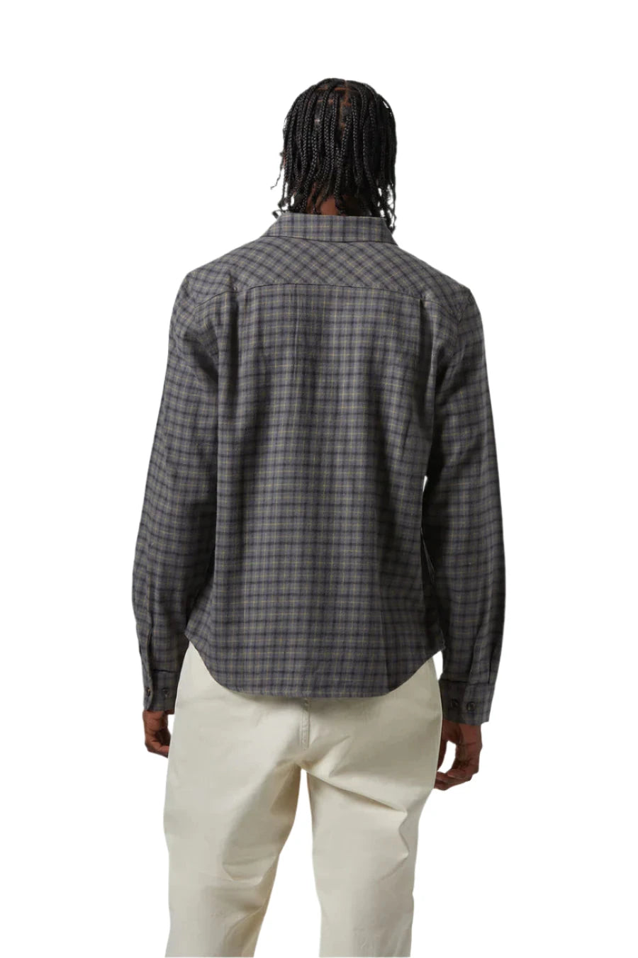 BRIXTON Bowery Lightweight Ultra soft Flannel Charcoal/Ray Flower/Black Men's Long Sleeve Button Up Shirts Brixton 