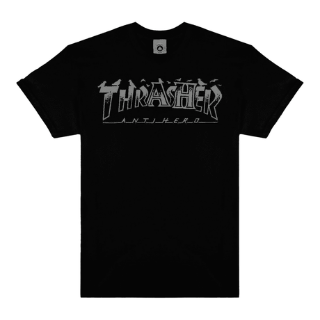 THRASHER X ANTIHERO Pigeon Mag T-Shirt Black Men's Short Sleeve T-Shirts Thrasher 