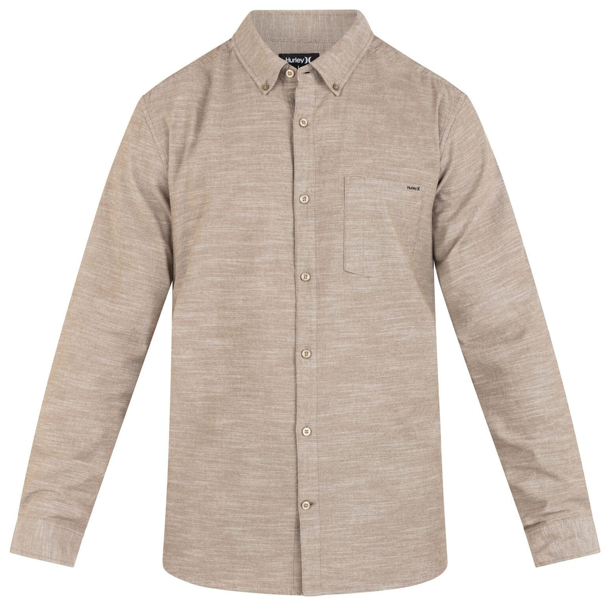 HURLEY One And Only Stretch Long Sleeve Button Up Olive Men's Long Sleeve Button Up Shirts Hurley 