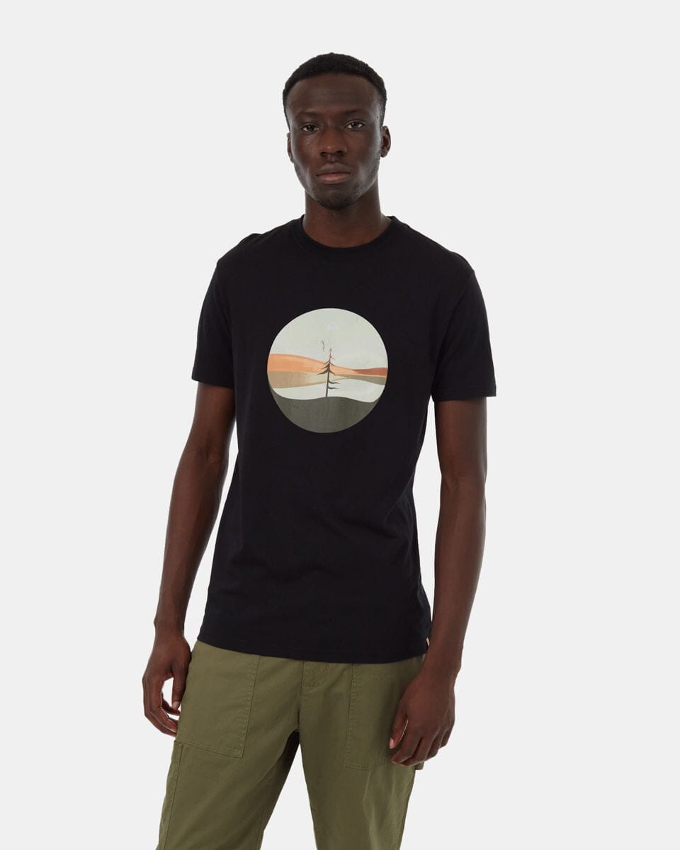 TENTREE Artist Portal T-Shirt Meteorite Black/Ocean Men's Short Sleeve T-Shirts Tentree 