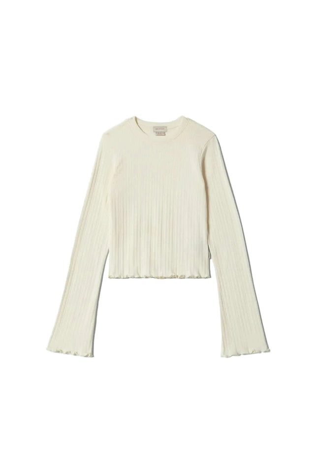 BRIXTON Women's Dolly Slim Long Sleeve Knit Shirt Off White Women's Crewnecks Brixton 