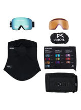 ANON M5 Black - Perceive Variable Blue + Perceive Cloudy Pink + MFI Face Mask Snow Goggle Snow Goggles Anon 