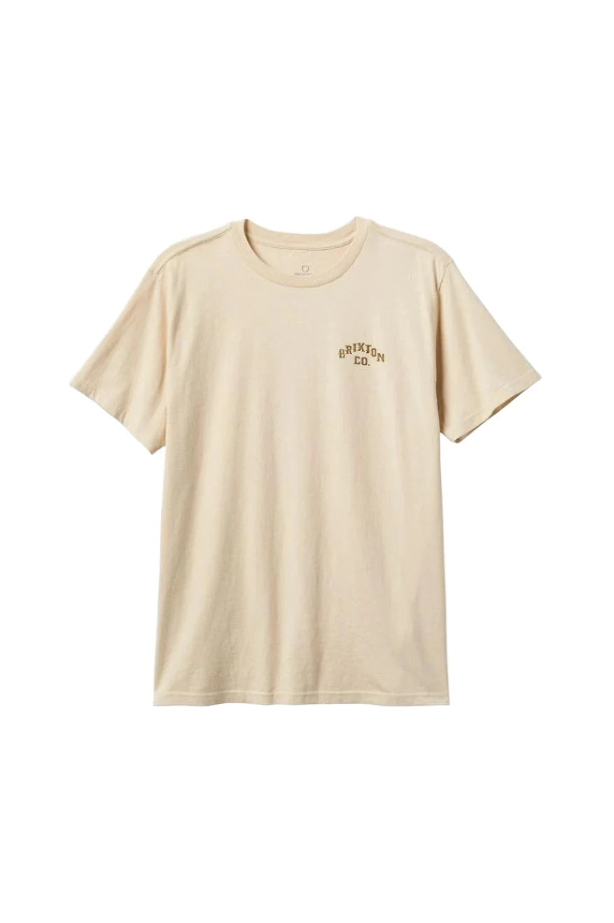 BRIXTON Homer Standard T-Shirt Cream Classic Wash Men's Short Sleeve T-Shirts Brixton 