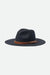 BRIXTON Field Proper Felt Fedora Hat Black Men's Hats Brixton 