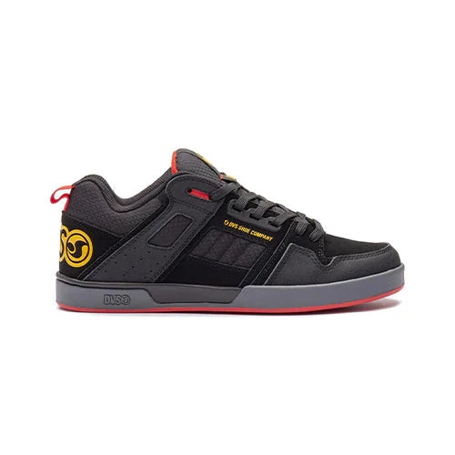 DVS Comanche 2.0 Shoes Black/Yellow/Red Nubuck Men's Skate Shoes DVS 