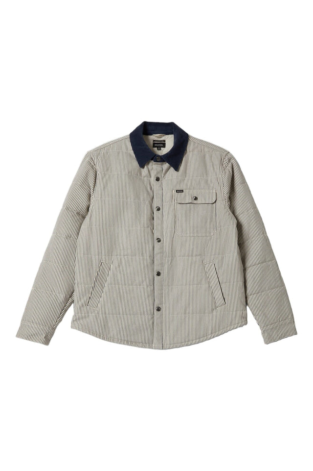 BRIXTON Cass Jacket Whitecap/Mood Indigo Hickory Men's Street Jackets Brixton 