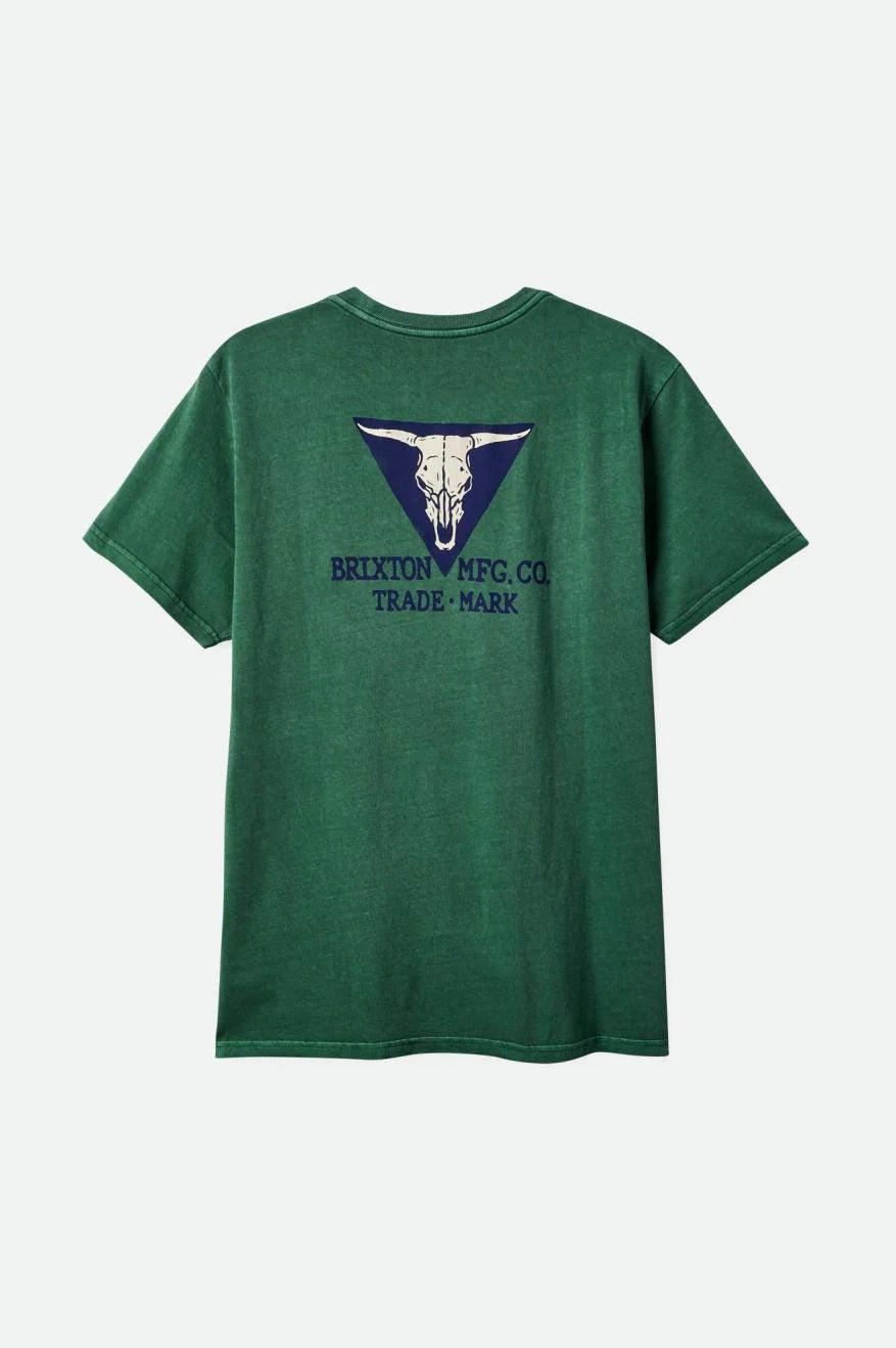 BRIXTON Galveston Standard T-Shirt Pine Needle Worn Wash Men's Short Sleeve T-Shirts Brixton 