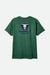 BRIXTON Galveston Standard T-Shirt Pine Needle Worn Wash Men's Short Sleeve T-Shirts Brixton 