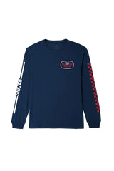 BRIXTON Coors Light Pit Stop Long Sleeve T-Shirt Coors Navy Men's Long Sleeve T-Shirts Brixton 