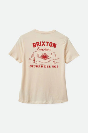 BRIXTON Women's Empresa Fitted Crew T-Shirt White Smoke Women's T-Shirts Brixton 