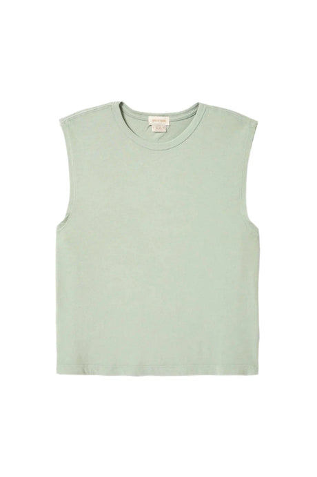 BRIXTON Women's Carefree Organic Garment Dyed Muscle Tank Sage Green Women's Tank Tops and Halter Tops Brixton 