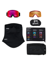 ANON M6 Black - Perceive Sunny Red + Perceive Cloudy Burst + Facemask Snow Goggle Snow Goggles Anon 