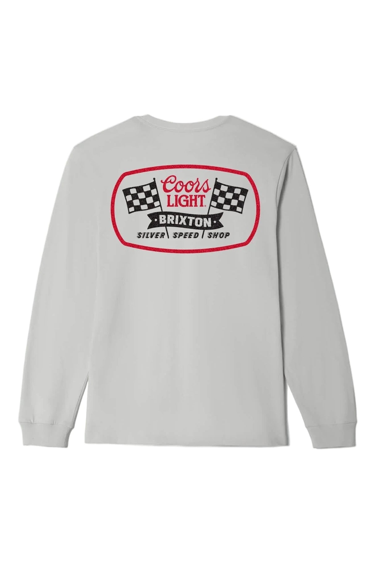 BRIXTON Coors Light Pit Stop Long Sleeve T-Shirt Silver Men's Long Sleeve T-Shirts Brixton 