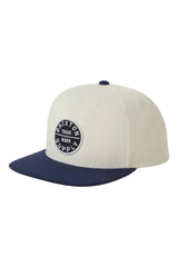 BRIXTON Oath III Snapback Hat Off White/Midnight Blue Men's Hats Brixton 