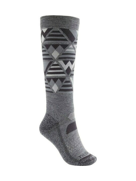 BURTON Women's Performance Midweight Snowboard Socks Gray Heather Women's Snowboard Socks Burton 