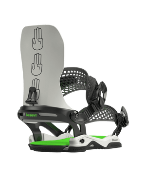 BATALEON Blaster AsymWrap Snowboard Bindings Glacier Gray/Neon Green 2024 Men's Snowboard Bindings Bataleon 