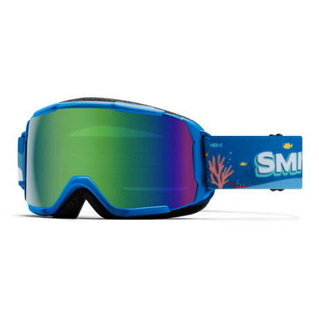 SMITH Youth Grom Cobalt Shark Bait - Green Sol-X Mirror Snow Goggle Youth Snow Goggles Smith 